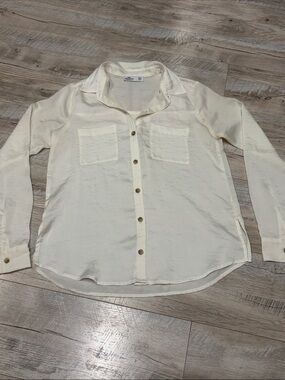 Hollister Satin Button Down Top